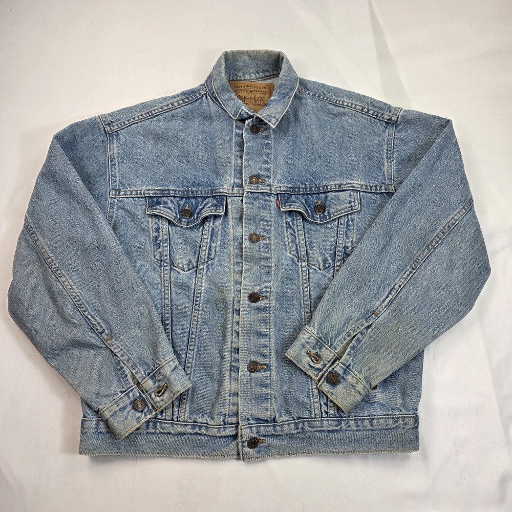 Vintage Levi's Jacket Mens XL Blue Denim Trucker Made USA Button Front 57510